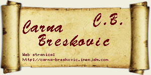 Čarna Brešković vizit kartica